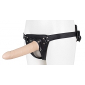 Пустотелый страпон Harness CLASSIC с бандажом - 19,5 см. - LOVETOY (А-Полимер) - купить с доставкой в Домодедово