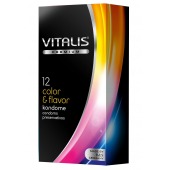 Цветные ароматизированные презервативы VITALIS PREMIUM color   flavor - 12 шт. - Vitalis - купить с доставкой в Домодедово