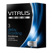 Презервативы VITALIS PREMIUM delay   cooling с охлаждающим эффектом - 3 шт. - Vitalis - купить с доставкой в Домодедово