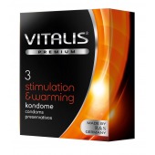 Презервативы VITALIS PREMIUM stimulation   warming с согревающим эффектом - 3 шт. - Vitalis - купить с доставкой в Домодедово
