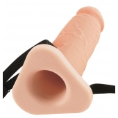 Телесный реалистичный фаллоимитатор с полостью Silicone Hollow Extension - 20 см. - Pipedream - купить с доставкой в Домодедово