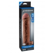 Коричневая насадка с кольцом Perfect 2 Extension with Ball Strap - 19 см. - Pipedream - в Домодедово купить с доставкой