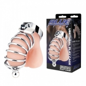 Серебристая клетка для члена Urethral Play Cage - BlueLine - купить с доставкой в Домодедово