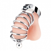 Серебристая клетка для члена Urethral Play Cage - BlueLine - купить с доставкой в Домодедово