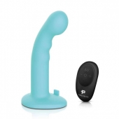 Голубая изогнутая насадка 6in Remote Control Ripple P-Spot G-Spot на черных трусиках - 16 см. - Pegasus - купить с доставкой в Домодедово