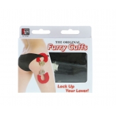 Металлические наручники с чёрной меховой опушкой - Dream Toys - купить с доставкой в Домодедово