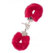 Металлические наручники с красной меховой опушкой METAL HANDCUFF WITH PLUSH RED - Dream Toys - купить с доставкой в Домодедово