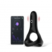 Черное виброкольцо Magic Motion Rise с подхватом мошонки - Magic Motion - в Домодедово купить с доставкой