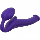 Фиолетовый безремневой страпон Silicone Bendable Strap-On - size M - Strap-on-me - купить с доставкой в Домодедово