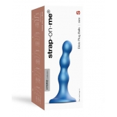 Голубая насадка Strap-On-Me Dildo Plug Balls size S - Strap-on-me - купить с доставкой в Домодедово