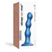 Голубая насадка Strap-On-Me Dildo Plug Balls size L - Strap-on-me - купить с доставкой в Домодедово