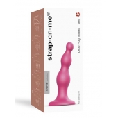 Розовая насадка Strap-On-Me Dildo Plug Beads size S - Strap-on-me - купить с доставкой в Домодедово