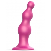 Розовая насадка Strap-On-Me Dildo Plug Beads size L - Strap-on-me - купить с доставкой в Домодедово