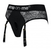 Черные трусики для насадок Diva Lingerie Harness - size M - Strap-on-me - купить с доставкой в Домодедово