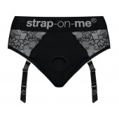 Черные трусики для насадок Diva Lingerie Harness - size M - Strap-on-me - купить с доставкой в Домодедово