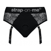 Черные трусики для насадок Diva Lingerie Harness - size L - Strap-on-me - купить с доставкой в Домодедово