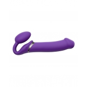 Фиолетовый безремневой вибрострапон Silicone Bendable Strap-On - size XL - Strap-on-me - купить с доставкой в Домодедово