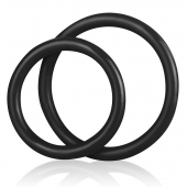 Набор из двух черных силиконовых колец разного диаметра SILICONE COCK RING SET - BlueLine - в Домодедово купить с доставкой