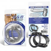 Двойное кольцо выносливости на пенис DUAL STAMINA RING - BlueLine - в Домодедово купить с доставкой