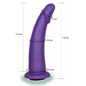 Фиолетовая гладкая изогнутая насадка-плаг - 17 см. - LOVETOY (А-Полимер) - купить с доставкой в Домодедово