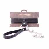 Узкий однослойный ошейник с поводком - Crazy Handmade - купить с доставкой в Домодедово