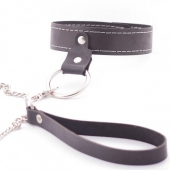 Узкий однослойный ошейник с поводком - Crazy Handmade - купить с доставкой в Домодедово