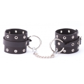 Черные кожаные оковы с люверсами - Crazy Handmade - купить с доставкой в Домодедово