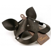 Черная кожаная маска  Кошка  с маленькими ушками - Crazy Handmade - купить с доставкой в Домодедово