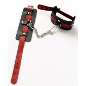 Черные оковы с красным декором и заклепками - Crazy Handmade - купить с доставкой в Домодедово