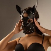 Черная маска  Собака  с ушками - Crazy Handmade - купить с доставкой в Домодедово