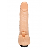 Телесная гелевая насадка-фаллос с клиторальными лепестками - 18,5 см. - LOVETOY (А-Полимер) - купить с доставкой в Домодедово