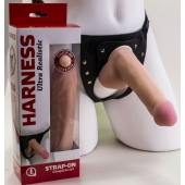 Страпон Harness из двух предметов: трусики с плугом и насадка-фаллос - 17 см. - LOVETOY (А-Полимер) - купить с доставкой в Домодедово