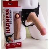 Страпон Harness из двух предметов: регулируемые трусики и насадка-фаллос - 17,5 см. - LOVETOY (А-Полимер) - купить с доставкой в Домодедово