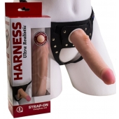 Реалистичный страпон Harness из трусиков и насадки-фаллоса - 18,5 см. - LOVETOY (А-Полимер) - купить с доставкой в Домодедово