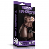 Женский темнокожий страпон Easy Strapon Set 7 Inch - 18 см. - Lovetoy - купить с доставкой в Домодедово