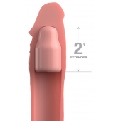 Телесная насадка-удлинитель 2 Inch Silicone X-tension with Strap - 20,3 см. - Pipedream - в Домодедово купить с доставкой