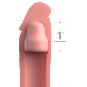 Телесная насадка-удлинитель 1 Inch Silicone X-tension - 17,8 см. - Pipedream - в Домодедово купить с доставкой