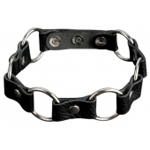 Кожаный черный ошейник с кольцами - Sitabella - купить с доставкой в Домодедово
