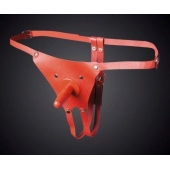 Красные кожаные универсальные трусики со штырьком для насадок - Sitabella - купить с доставкой в Домодедово