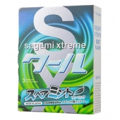Презервативы Sagami Xtreme Mint с ароматом мяты - 3 шт. - Sagami - купить с доставкой в Домодедово
