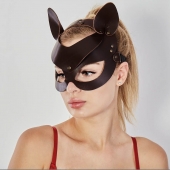 Коричневая кожаная маска  Кошечка - Sitabella - купить с доставкой в Домодедово