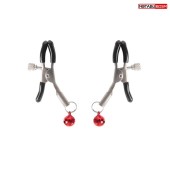 Серебристые зажимы на соски с шариками - Notabu - купить с доставкой в Домодедово