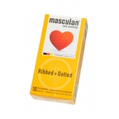 Презервативы с колечками и пупырышками Masculan Ribbed+Dotted - 10 шт. - Masculan - купить с доставкой в Домодедово