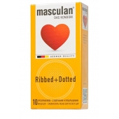 Презервативы с колечками и пупырышками Masculan Ribbed+Dotted - 10 шт. - Masculan - купить с доставкой в Домодедово