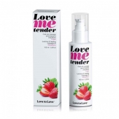Съедобное согревающее массажное масло Love Me Tender Strawberry с ароматом клубники - 100 мл. - Love to Love - купить с доставкой в Домодедово