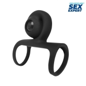 Черная вибронасадка на пенис Sex Expert - Sex Expert - в Домодедово купить с доставкой