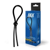 Черное силиконовое лассо с шариком для утяжки - Sex Expert - в Домодедово купить с доставкой