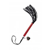 Черно-красная кожаная плеть - 50 см. - Pecado - купить с доставкой в Домодедово