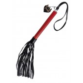 Черно-красная кожаная плеть - 50 см. - Pecado - купить с доставкой в Домодедово