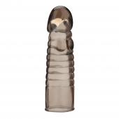 Дымчатая насадка-удлинитель Ribbed Realistic Penis Enhancing Sleeve Extension - 15,2 см. - BlueLine - в Домодедово купить с доставкой